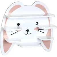 KESPER® Kinderregal Hase, Wandregal 45x12x42cm, -, passend für passend für Tonie-Regal für Kinderzimmer, Tiermotiv, Bücherregal, dekorativ & p... - Rosa/Weiß