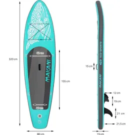 ECD Germany SUP Board Makani 320 x 80 x 15 cm türkis