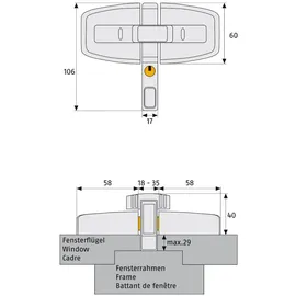 ABUS DFS95 AL0125 Zusatzschloss Braun