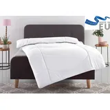 OTTO home Microfaserbettdecke Microlux, Bettdecke 135x200 cm und Übergrößen bis 240x220cm, Füllung: Feuchtigkeitsregulierende 3D Klimafaser (Polyester), Bezug: Microfaser-Feinbatist, fest versteppter Bezug - keine Bettwäsche nötig, Sommer, Winter weiß 155
