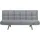 Beliani Schlafcouch 3-Sitzer Grau/Braun