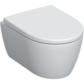 GEBERIT iCon Set Wand-WC Tiefspüler, verkürzte Ausladung, geschlossene Form, Rimfree, mit WC-Sitz, weiß