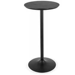 Runder Stehtisch Holz Metall | Eleganter Hochtisch TAMAGO für Küche Esszimmer | Platzsparender Bartisch mit Zentralsockel | Kadima Design