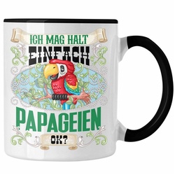 Trendation Tasse Ich Mag Halt Einfach Papageien ok Tasse Geschenk für Papageien Besitz schwarz