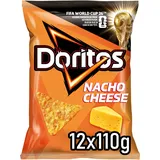 Doritos Nacho Cheese -Tortilla Nachos mit Käse Geschmack Herzhafter Snack zum Knabbern aus Mais (12 x 110g) (Verpackungsdesign kann abweichen)