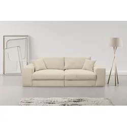 Big-Sofa WERK2 "Rozzana mit viel Platz und aktuellen Bezugsvarianten", beige (natur), B:246cm H:82cm T:105cm, 90% Polyester, 10% Nylon, Sofas, mit losen Rückenkissen