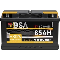 BSA Autobatterie 85Ah 12V Batterie 800A/EN +30% Startleistung ersetzt 74Ah 75Ah 77Ah 80Ah 82Ah 83Ah