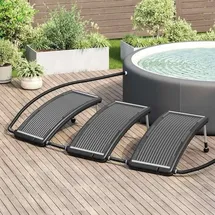 vidaXL Solarheizung gebogen schwarz 110x65 cm