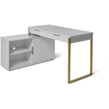 Jahnke Eckschreibtisch Carve Weiß / Gold