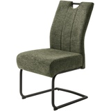 MCA Furniture Esszimmerstuhl »AMERY«, Chenilleoptik, oliv schwarz matt lackiert, , Maße cm B: 49 H: 98 T: 63