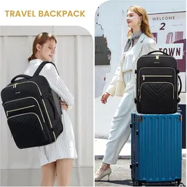 luxuskollektion Handgepäck Rucksack 50L Damen Wasserdicht Schwarz