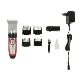 Clipster Akkuschermaschine Sonic Rot/Schwarz 4 Aufsteckkämme