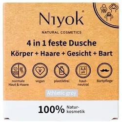Niyok 4in1 Feste Dusche Körper + Haare + Gesicht + Bart (Athletic grey)