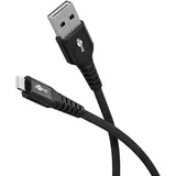 goobay Lightning auf USB-A Supersoftes Textilkabel mit Metallsteckern, 0,5 m 74485