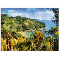 Artland Leinwandbild »Romantische Bucht II«, Meer Bilder, (1 St.), auf Keilrahmen gespannt Artland Farbe Bild(er): grün