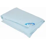 RIBECO Leon, blau (saphirblau), B:155cm L:220cm, Bezug: 100% Baumwolle. Füllung: Federn, Bettdecken, Hergestellt in Deutschland