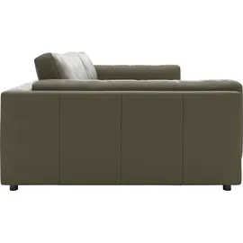 Candy Big-Sofa 3C CANDY "Karalis mit extra großer Sitztiefe, elegantes Mega Sofa zum Relaxen", grün (oliv), B:294cm H:85cm T:150cm, 100% Leder, Sofas, Big-Sofa, auch in Cord- oder Leder-Bezug, lose Kissen, loungige Bequemlichkeit