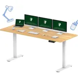 FLEXISPOT Höhenverstellbarer Schreibtisch 180x80cm-mit 2 starken Motoren-Stabiler Schreibtisch Höhenverstellbar Elektrisch-mit Memory-Funktion ahorn