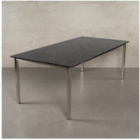 MAGNA Atelier Esstisch SAPPORO mit Marmor Tischplatte, Küchentisch, Naturstein, Dining Table, nachhaltig, 200x100x75cm schwarz 200 cm x 75 cm