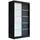 A&J MöbelLand Schiebetürenschrank PARIS 120 x 215 x 59,5 cm Schwarz/Weiß