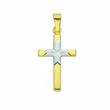 Adelia ́s Kettenanhänger Kreuzanhänger 333 Gold (8K), Goldanhänger Kreuz silberfarben