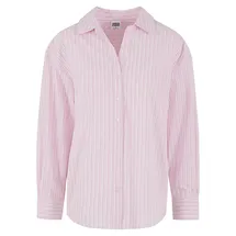 URBAN CLASSICS Ladies Oversized Striped Blouse Pink/Weiß M