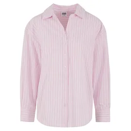 URBAN CLASSICS Ladies Oversized Striped Blouse Pink/Weiß M