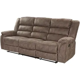 Jockenhöfer Couch Federkern 3-Sitzer Grau/Braun