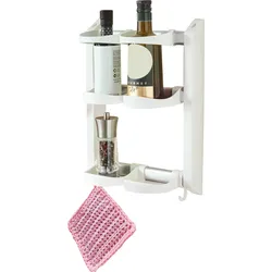 Küchenregal RUCO, grau (alu, weiß), Aluminium, Regale, für Gewürze, aus Aluminium und Kunststoff