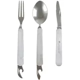 Lifeventure Klappbesteckset aus Edelstahl für eine Person – Messer-, Gabel- und Löffelset mit Flaschen- und Dosenöffner – korrosionsbeständig, ideal für Camping oder Reisen