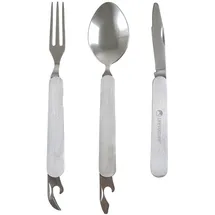 Lifeventure Klappbesteckset aus Edelstahl für eine Person – Messer-, Gabel- und Löffelset mit Flaschen- und Dosenöffner – korrosionsbeständig, ideal für Camping oder Reisen