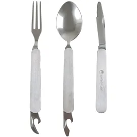 Lifeventure Klappbesteckset aus Edelstahl für eine Person – Messer-, Gabel- und Löffelset mit Flaschen- und Dosenöffner – korrosionsbeständig, ideal für Camping oder Reisen