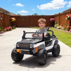 aiyaplay Kinder Elektroauto 12V mit Fernbedienung weiß (1-tlg)