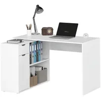 Homcom Eckschreibtisch 120 x 96 x 75 cm Weiß