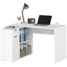 Homcom Eckschreibtisch 120 x 96 x 75 cm Weiß