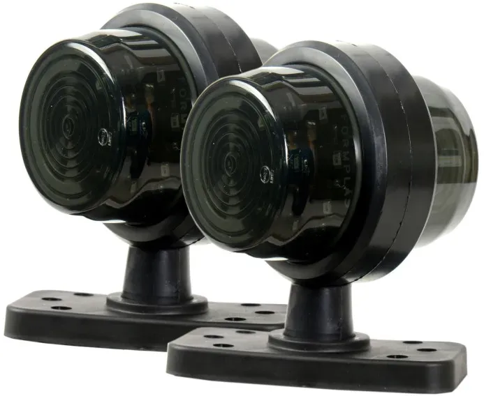 Set (2 Stück) getönte LED-Positionsleuchten, Hörnchen-Form, 12–24 V, weiß-rot