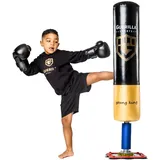 Guerilla Sports Standboxsack „Young King“ - Freistehender Boxsack mit Ständer - Robuster Punching-Sack mit Saugfuß für MMA, Boxen, Training - Für Kinder, von 4-13 Jahre