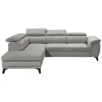 ED EXCITING DESIGN Ecksofa »Albany L-Form«, (2 St.), frei stellbar, Bettfunktion und Bettkasten, inkl. Kopfteilverstellung grau