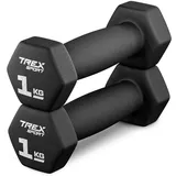 TREX SPORT Neopren Hanteln Set | Kurzhanteln 2er Set 4kg-20kg | Hanteln Frauen & Männer Set (2 x 1 kg)