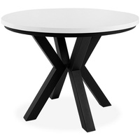 Konsimo Esstisch ROSTEL Ausziehbar Rund Tisch, hergestellt in der EU, Industrial-Stil, ausziehbar bis 180cm weiß