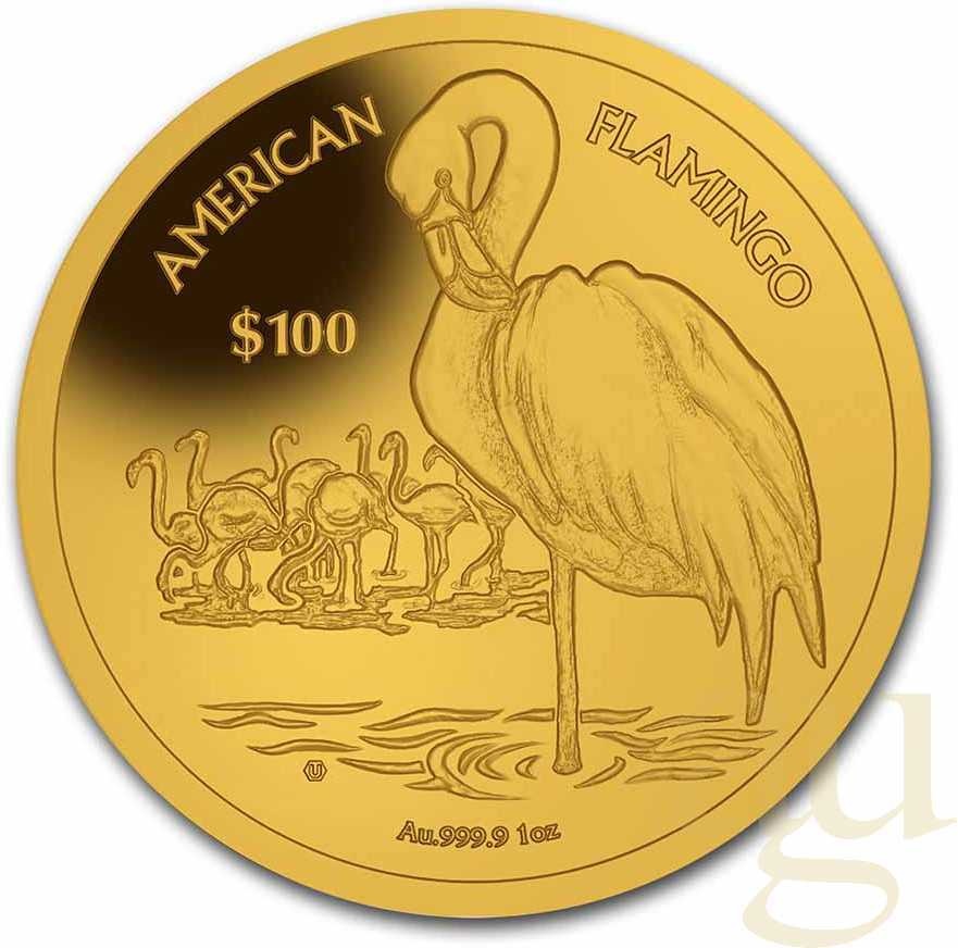 1 Unze Goldmünze British Virgin Islands Flamingo 2021