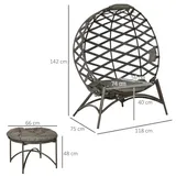 Outsunny Gartenstuhl-Set Stahl, Polyester, PP-Schaumstoff