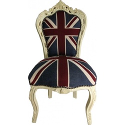 Casa Padrino Barock Esszimmer Stuhl Union Jack / Creme