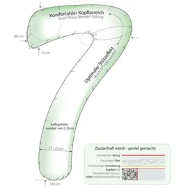 Theraline Stillkissen 80 cm Meliert Grau