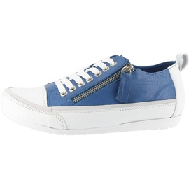 Andrea Conti Damen Schuhe Halbschuh Sneaker sportlich Leder Schnürung 0345911, Größe:37 EU, Farbe:Blau