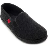 Andrés Machado - Hausschuhe fürfür Herren für Herbst – Unisex Slipper für drinnen und draußen - AM002 – Pantoffeln aus Filz mit rutschfester Gummisohle und geschlossener Hacke – Schwarz, EU 45 - 45 EU