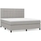 vidaXL Boxspringbett mit Matratze Hellgrau 160x200 cm Stoff1398214