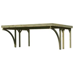 Karibu Carport Doppelcarport Classic Doppel 1 Stahldach 2 Rundbögen (Holzcarport)