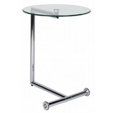 Kare Design Beistelltisch Easy Living, Chrom, Beistelltisch, Couchtisch, Nachttisch, Glas Tischplatte, Stahlgestell, rollbar, 63x46x46 cm (H/B/T)
