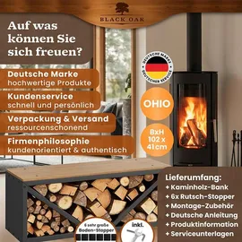 Black Oak Kaminholzbank Ohio Holz 102 x 41 x 35 cm Schwarz